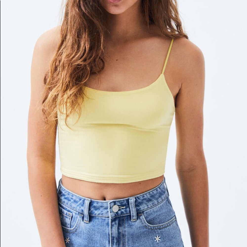 Yellow Pacsun Basics Cropped Cami